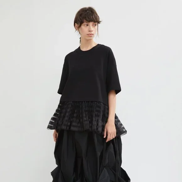 jw anderson cropped sweat top with pleated hem - Picture 4 of 5